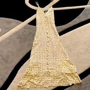 New Look Good Luck Gem Size S Cream and Blue Maxi Dress